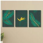 Set Of 3 Sticky Wooden Canvas Frames For Wall Decore Aesthatic Art / Sticky Phototiles For Room Wall Decoration