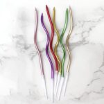 Curved Cake Candles | Pack of 6 | Decorative Cake Toppers for Birthdays, Weddings & Celebrations ( Random Color) - Image 2