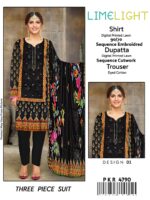 Lime Light Lawn Embroidered 3‑Piece Set | Digital Print Shirt, Dyed Trouser & Cutwork Dupatta - Image 4