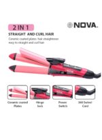 Nova 2‑in‑1 Hair Straightener & Curler | Model NHC‑2009 | Professional Styling Tool - Image 3
