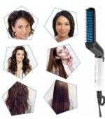 Professional Men’s Electric Hair Straightener Comb – 2-in-1 Quick Beard Stylist & Hair Volumizer, Anti-Scald Ceramic Heating Modeling Brush