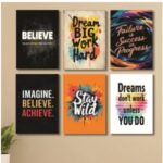 Set of 6 Wooden Wall Art Phototile Frames Premium Decor for Elegant Home Interiors