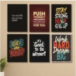 Set of 6 Wooden Photo Tile Wall Art Frames (8×11 Inches) – MDF Spiritual Wall Décor with Easy Stick Back