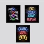 Set Of 3 Sticky Wooden Canvas Frames For Wall Decore Aesthatic Art / Sticky Phototiles For Room Wall Decoration