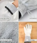 Title: Heavy-Duty Silver Heat-Resistant Oven Mitts – Professional Grade Kitchen Safety (Pair) - Image 3
