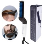 Professional Men’s Electric Hair Straightener Comb – 2-in-1 Quick Beard Stylist & Hair Volumizer, Anti-Scald Ceramic Heating Modeling Brush - Image 3
