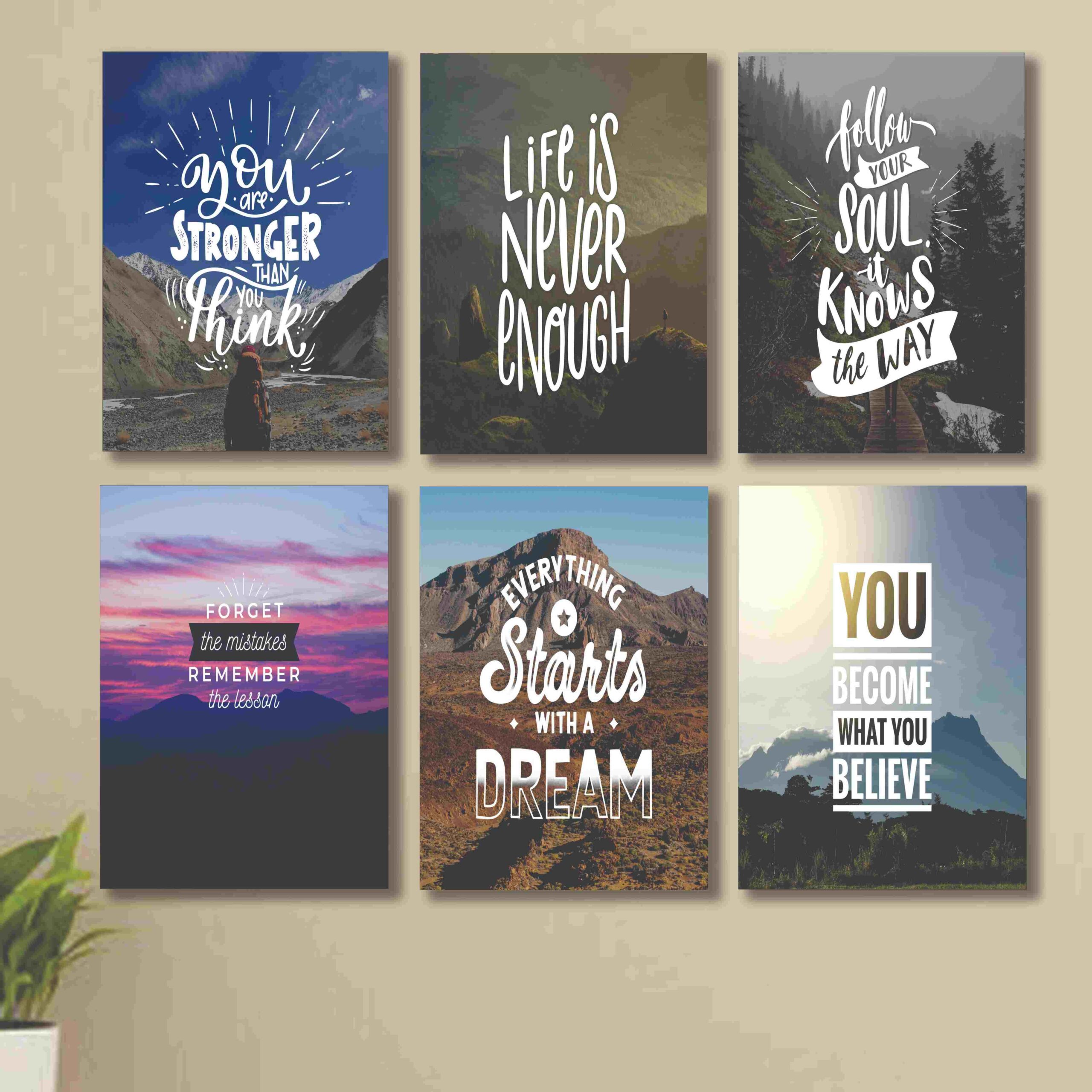 5859ebb8d79b25609a6e0343bf92722b.jpg set of 6 Motivational sticky canvas frames for wall decore / sticky phototiles - Image 1
