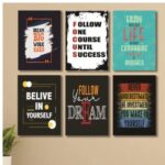 Set of 6 Wooden Photo Tile Wall Art Frames (8×11 Inches) – Premium MDF Spiritual Wall Décor with Easy Stick Back