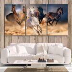 3 Pc Horse Wall Décor Photo Tiles | Elegant Design | Self‑Adhesive Double Tape | Size 8x11 | Premium Finish