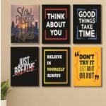 Set Of 6 Wall Art Wooden Phototile Frames For Wall Decor Providing Elegant Spiritual Designs