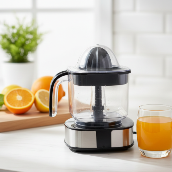 Premium Stainless Steel Electric Citrus Juicer: High-Efficiency Pulp-Control Extractor with Integrated Measurement Pitcher