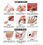 Multicolor 12 Pcs Stylish Artificial Nails Set For Fashionable Look And Easy Application (Random Design) - Image 3