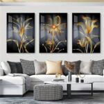 Set Of 3 Sticky Wooden Canvas Frames For Wall Decore Aesthatic Art / Sticky Phototiles For Room Wall Decoration
