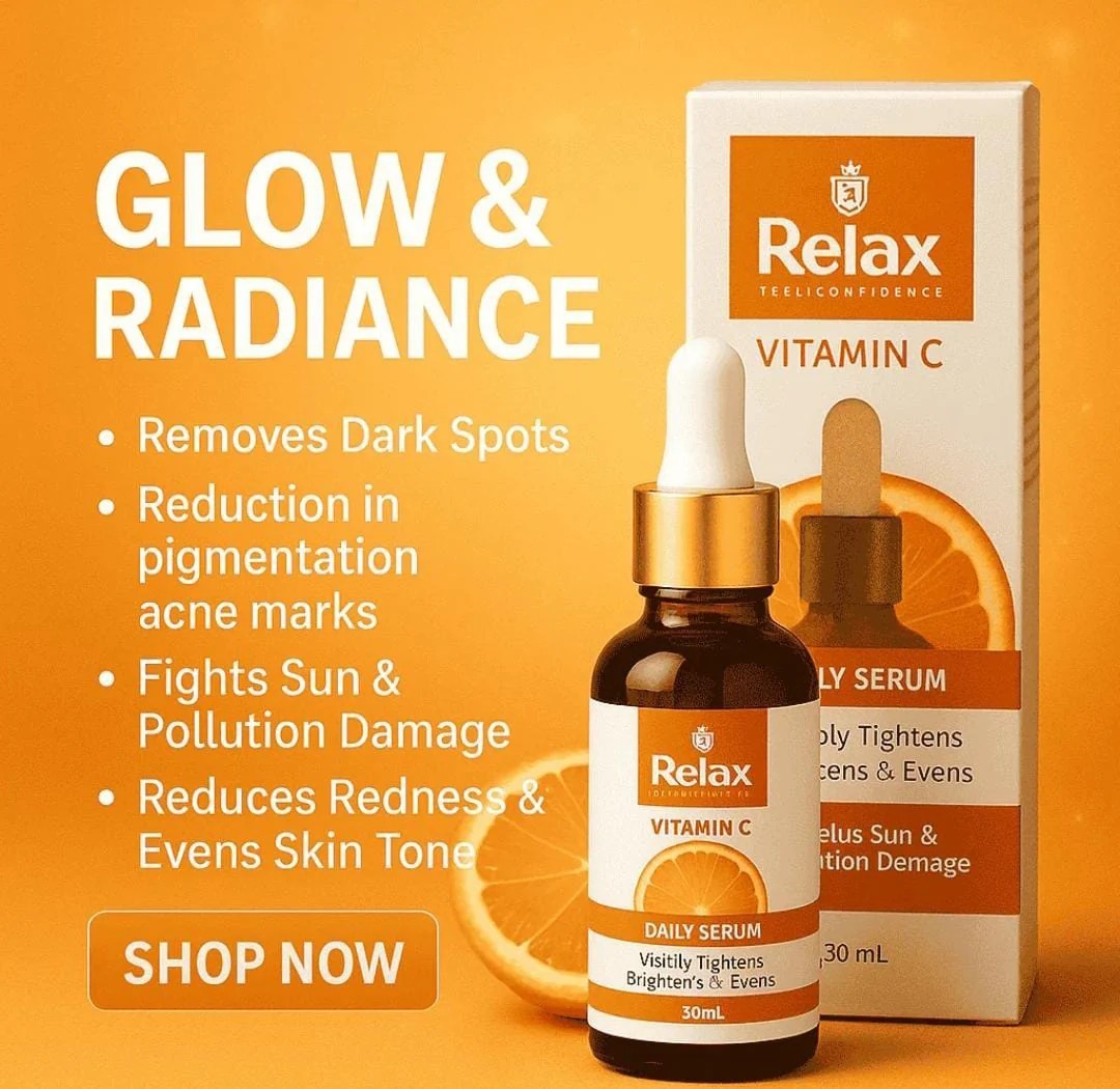 7bf952281f11ec70613add87e2bccb7c.jpg Relax Vitamin C Daily Serum - 30ml | Visibly Brightens, Evens Skin Tone, and Reduces Aging Signs for a Radiant, Youthful Glow - Image 1