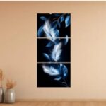 Set Of 3 Leaf Art Wooden Frames For Wall Decoration / Sticky Photo Tiles