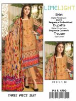 Lime Light Lawn Embroidered 3‑Piece Set | Digital Print Shirt, Dyed Trouser & Cutwork Dupatta - Image 2