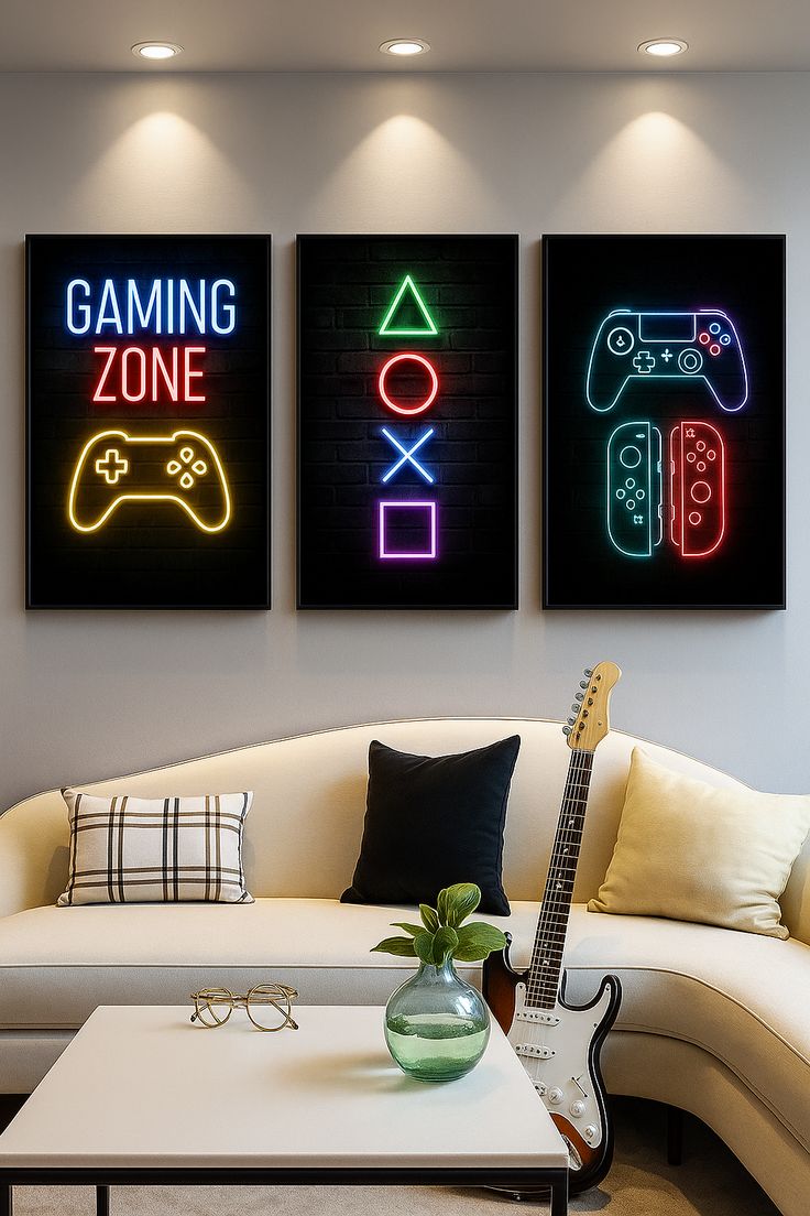 931ff0891b3464f705f69cad1cb6b4e0.jpeg 3pcs Gaming Zone Stickytiles Frames Providing Dynamic Design Bold Look Durable Quality - Image 1