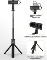 R1s Bluetooth Selfie Stick Tripod | With Remote & LED Light | Portable Phone Holder - Image 3