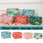 Foldable Desktop Storage Basket | Waterproof Cotton Linen Organizer | Mini Square with Handles (Random Colour And Design) - Image 2