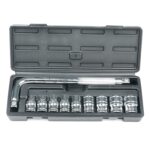 Professional Heavy Duty Socket Wrench Set | 9Pc Tool Kit | 1/2″ Drive | 8‑24mm Metric Sockets + L Wrench - Image 3