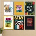 Set Of 6 Wall Art Wooden Phototile Frames For Wall Decor Providing Beautiful Designs Everyday Interior Decoration Support