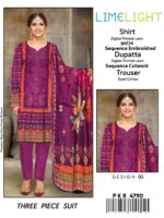 Lime Light Lawn Embroidered 3‑Piece Set | Digital Print Shirt, Dyed Trouser & Cutwork Dupatta - Image 5