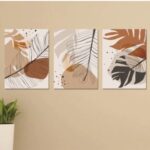 Set Of 3 Sticky Wooden Canvas Frames For Wall Decore Aesthatic Art / Sticky Phototiles For Room Wall Decoration