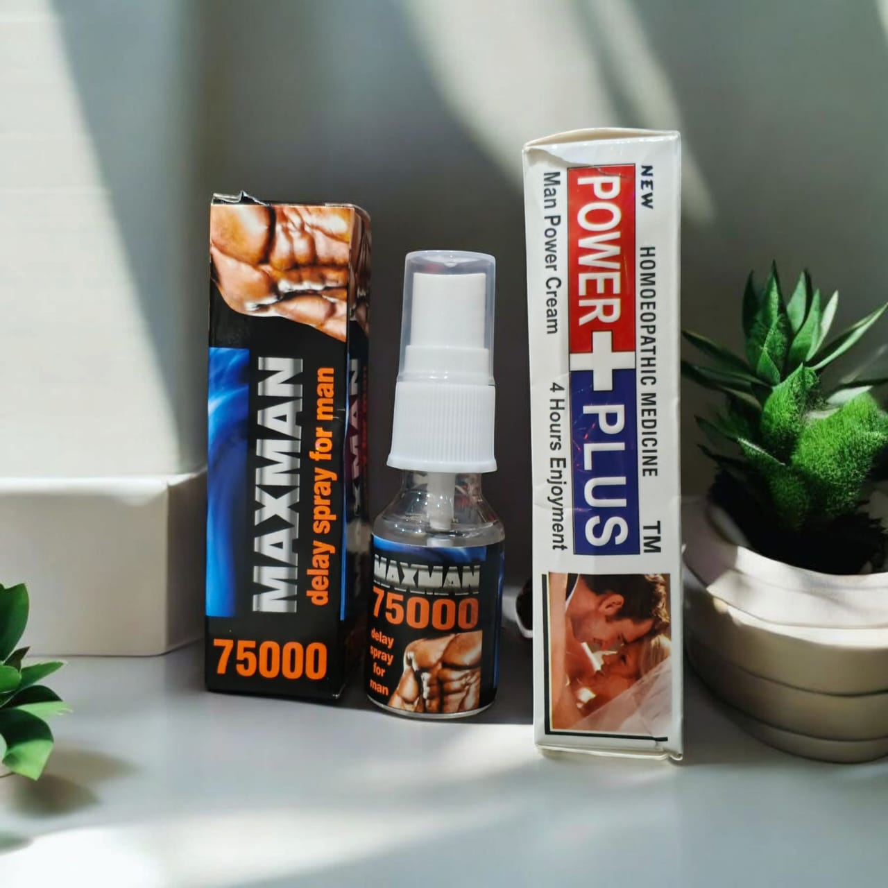 cef1b98ab9efc5758304f41a12bf3bc7.jpeg Maxman Timing Spray with Free Power Plus Timing Cream – Long-Lasting Odor Protection 45ml ( pack of 2) - Image 1