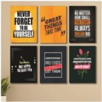 Set of 6 Wooden Photo Tile Wall Art Frames (8×11 Inches) – High-Quality MDF Spiritual Wall Décor with Easy Stick Back