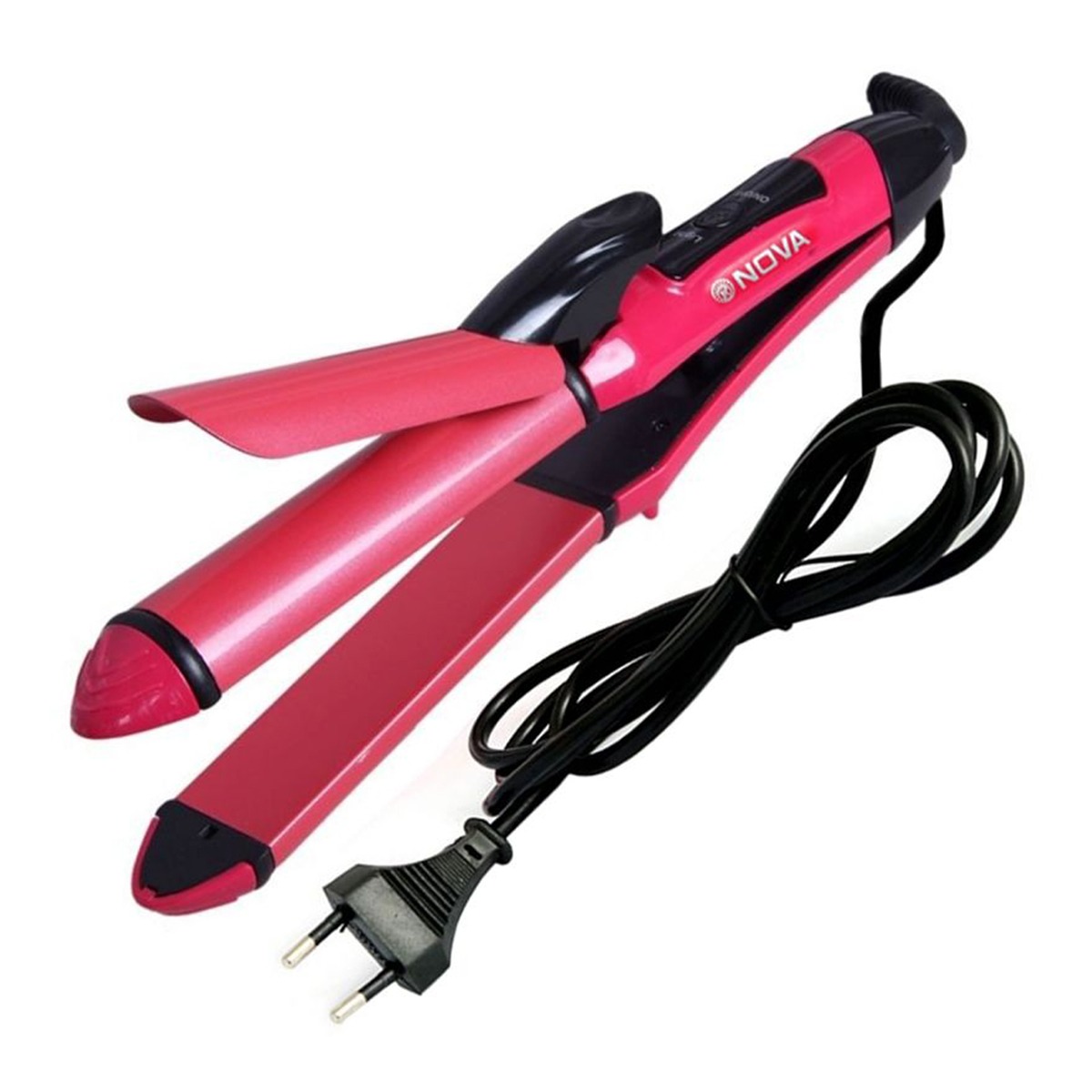 e612d2a82e559af9ccfd7fdcb8450244.jpg Nova 2‑in‑1 Hair Straightener & Curler | Model NHC‑2009 | Professional Styling Tool - Image 1