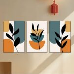 3pcs Leaf Art Stickytiles Frames Providing Creative Natural Design Elegant Look Everyday Home Decoration