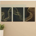 Set Of 3 Sticky Wooden Canvas Frames For Wall Decore Aesthatic Art / Sticky Phototiles For Room Wall Decoration