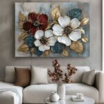 Floral Design Stickytiles Frame Providing Elegant Style Fresh Look  Home Decoration