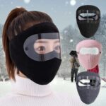 Full Face Shield | Dustproof Anti‑Fog | Winter Warm Fleece Mask | Windproof Riding HD Shield – 1Pc Random Colour - Image 3